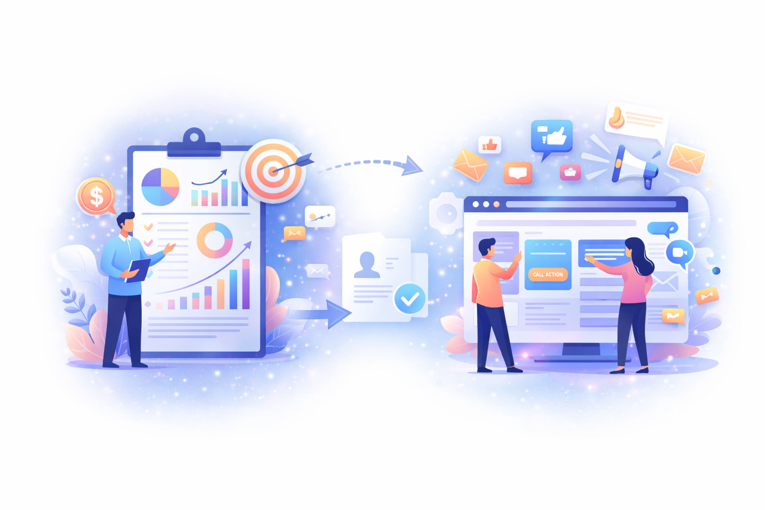 illustrazione del processo di marketing